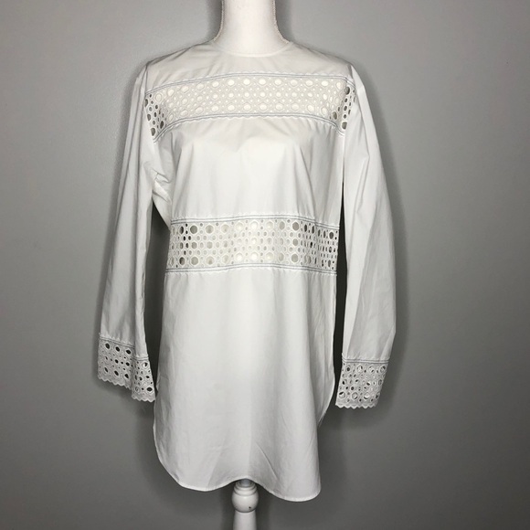 Sandro Cotton Eyelet Chairman Blouse in Ecru - New with Tag - Picture 2 of 12